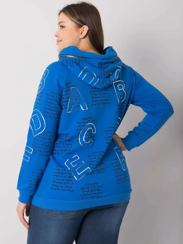 Bluza z kapturem i ozdobnym nadrukiem oversize - widok 2