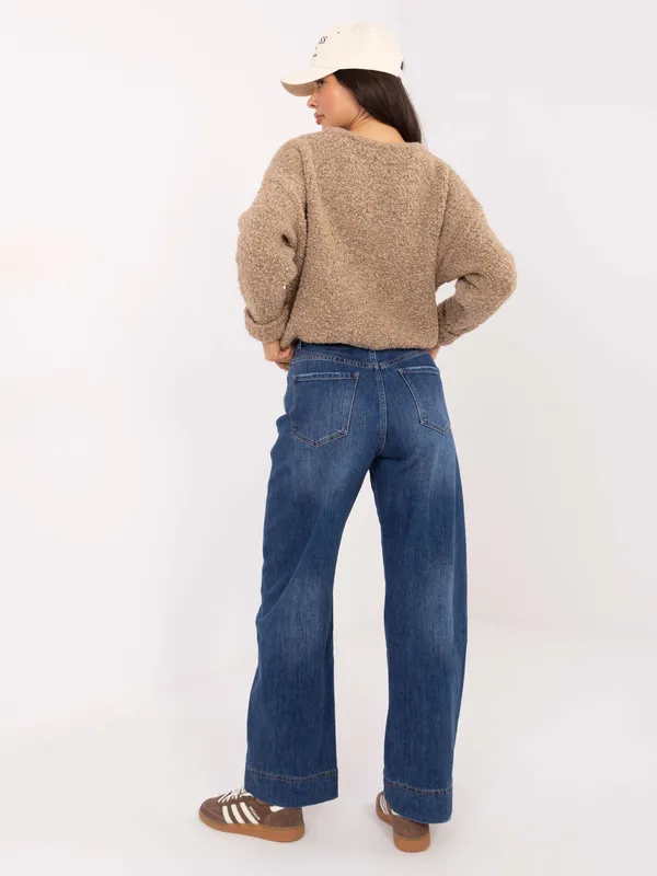 Jeansy o kroju wide leg z wysokim stanem