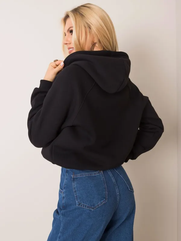 Czarna bluza dresowa z kapturem - widok 2