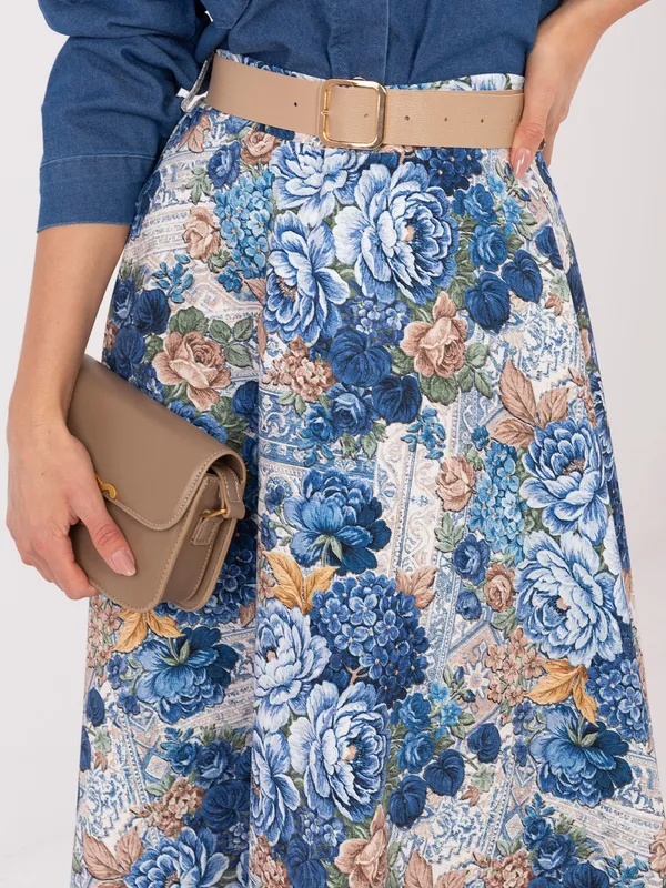 Rozkloszowana spódnica midi z kwiatowym wzorem