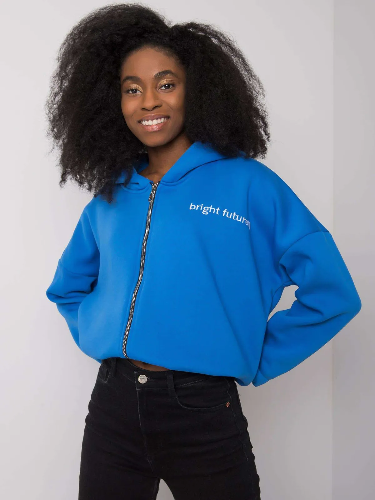 Rozpinana bluza oversize z kapturem - zdjęcie 1