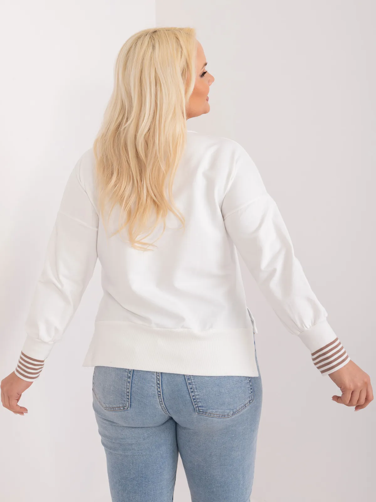 Bluza o swobodnym kroju z prążkowanymi ściągaczami - zdjęcie 1