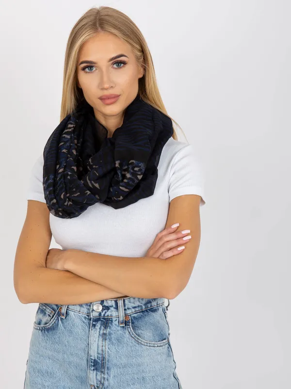 Wzorzysty komin o swobodnym kroju typu casual