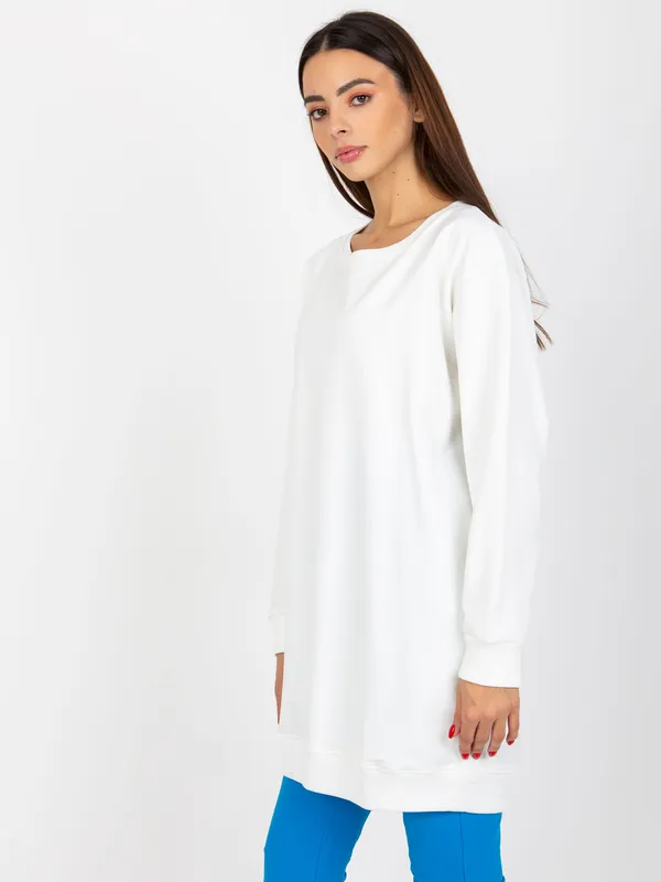 Ecru luźna bluza bez kaptura z okrągłym dekoltem