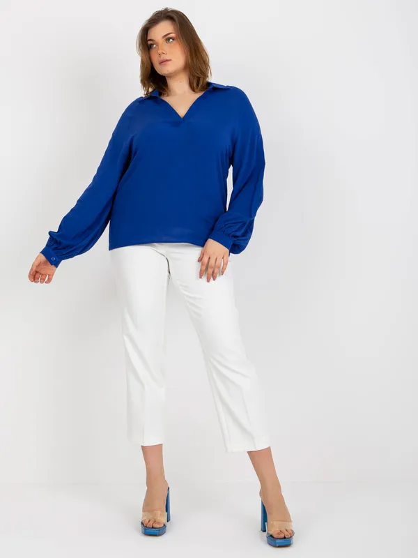 Czarna koszulowa bluzka plus size z wiskozy