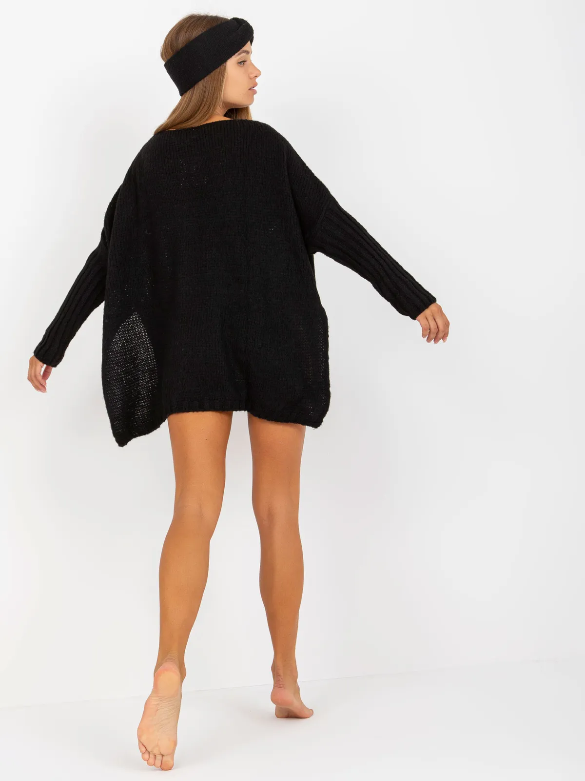 Zielony sweter oversize z dodatkiem wełny OCH BELLA - zdjęcie 6