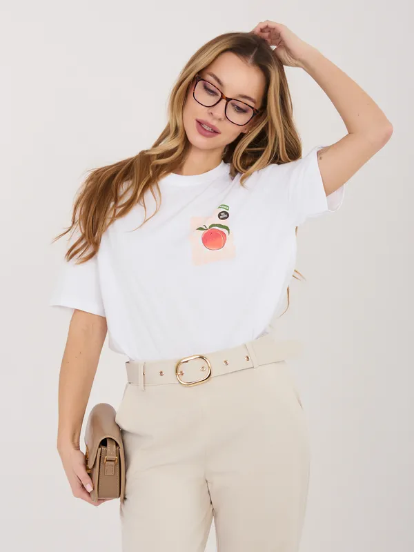 T-shirt oversize z graficznym motywem owoców - widok 2