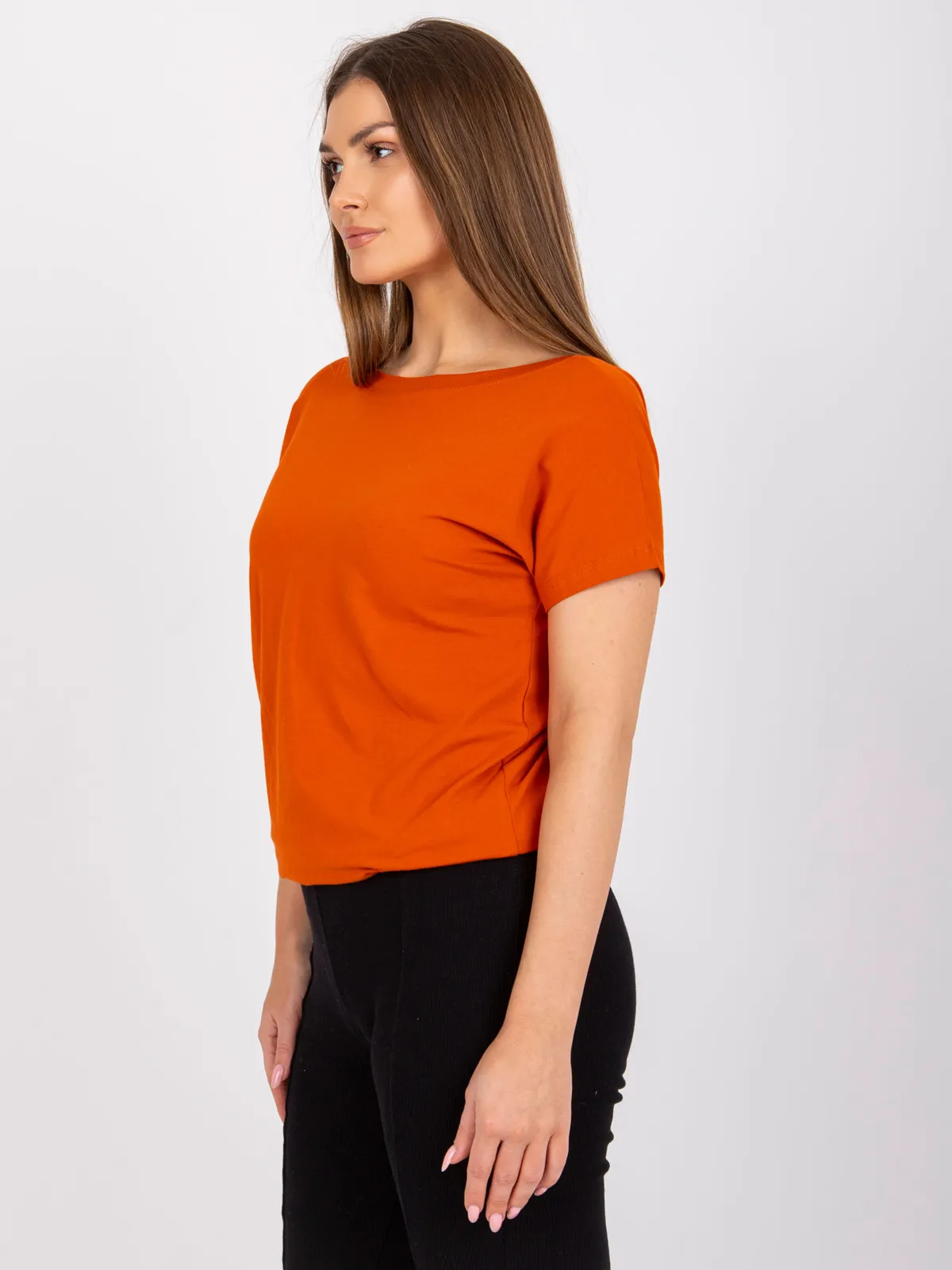 Ciemnopomarańczowy damski t-shirt Fire - zdjęcie 5