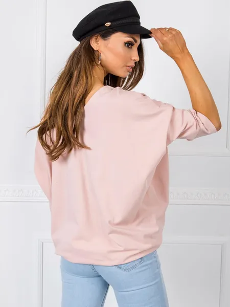 Brudnoróżowa bawełniana bluzka oversize