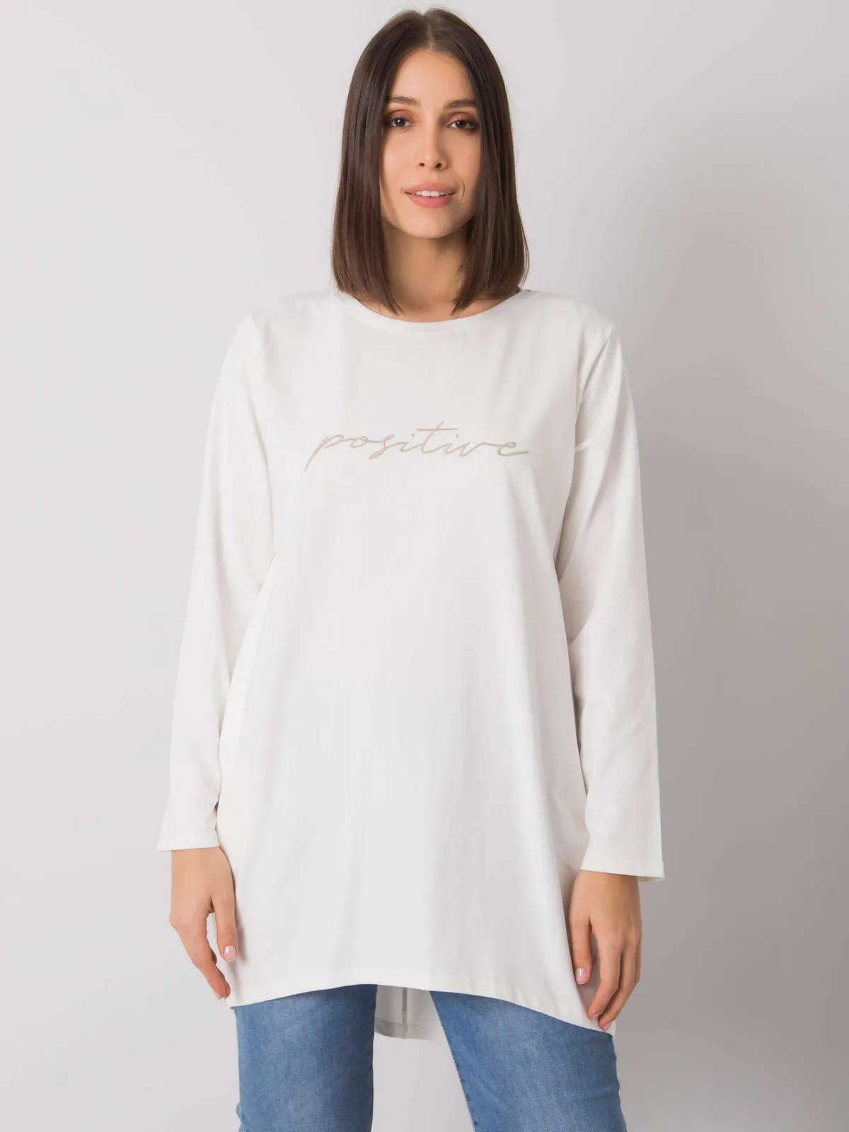 Casualowa tunika oversize z nadrukiem i kieszeniami - zdjęcie 1