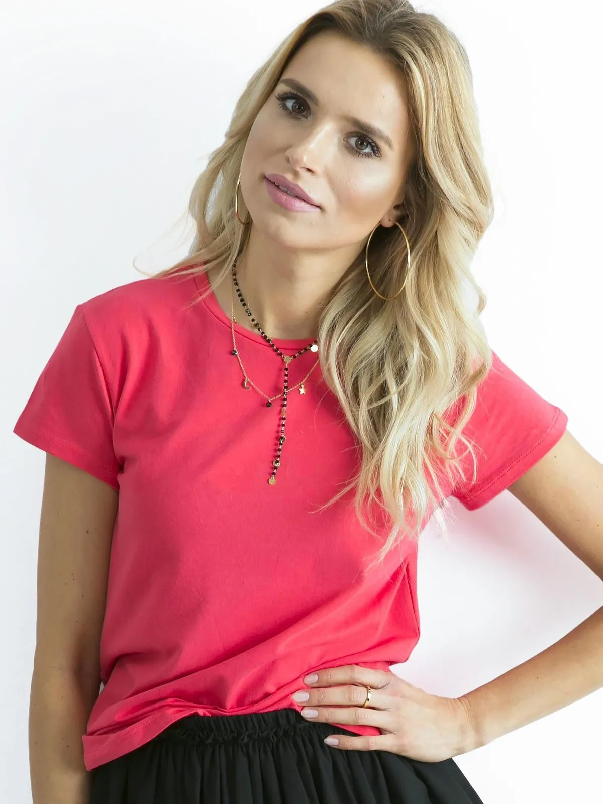 Malinowy t-shirt Peachy - zdjęcie 5