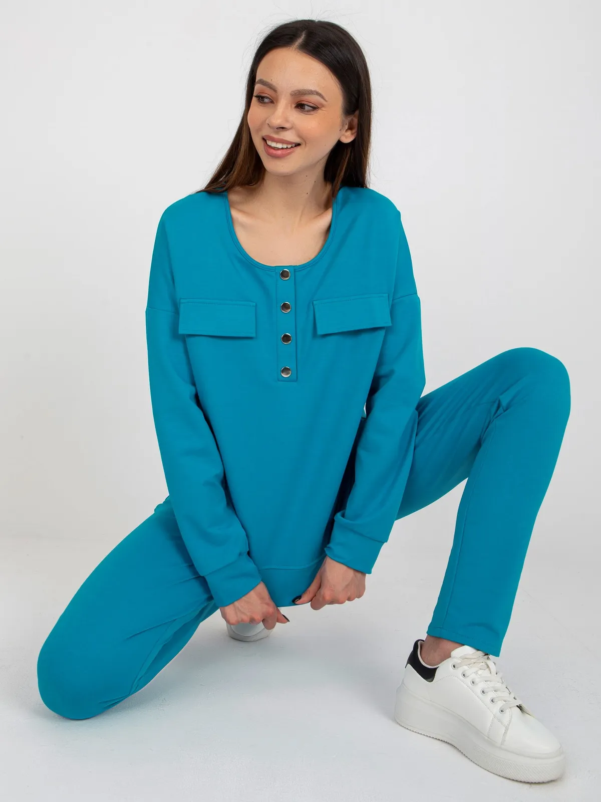 Różowy dwuczęściowy komplet casualowy - zdjęcie 6