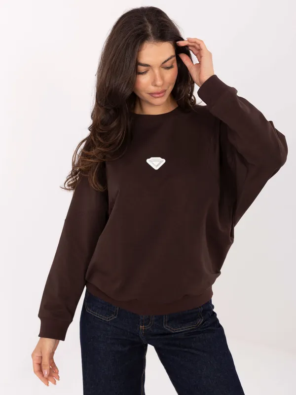 Casualowa bluza o kroju oversize z naszywką