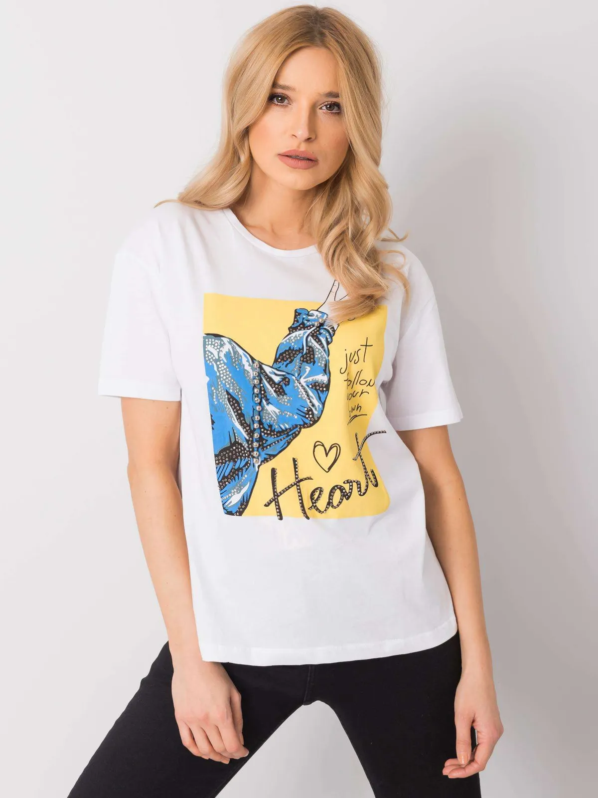 Biały bawełniany t-shirt - zdjęcie 3