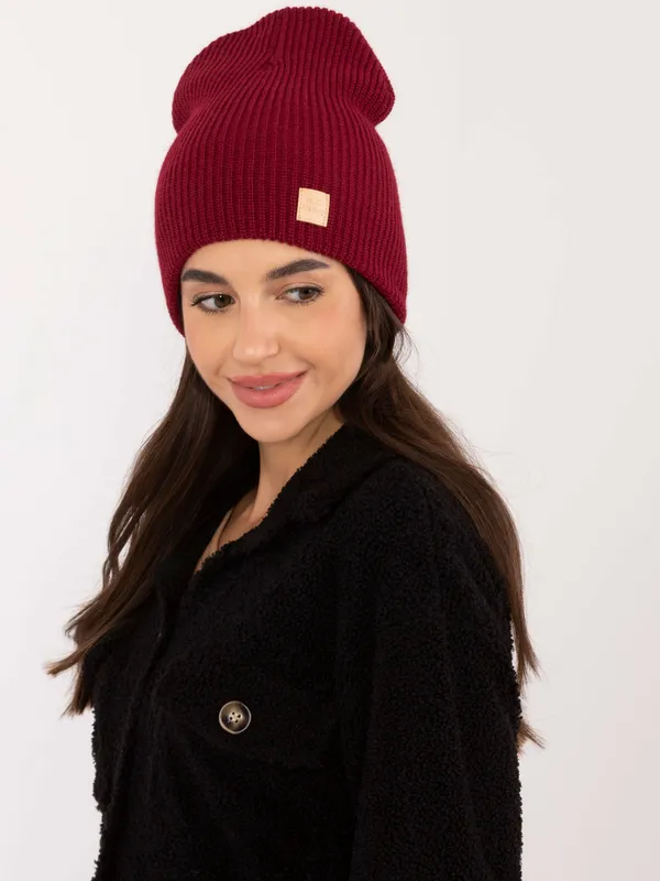 Prążkowana czapka typu beanie o kroju oversize