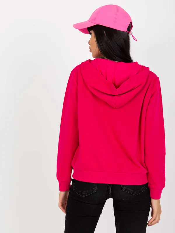 Fuksjowa rozpinana bluza basic z kieszeniami