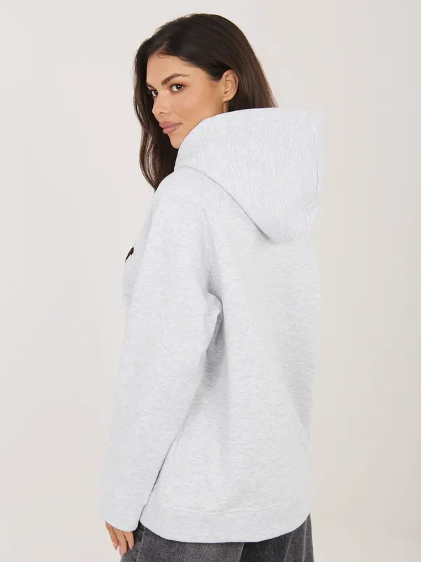 Bluza z kapturem typu oversize z aplikacją - widok 2