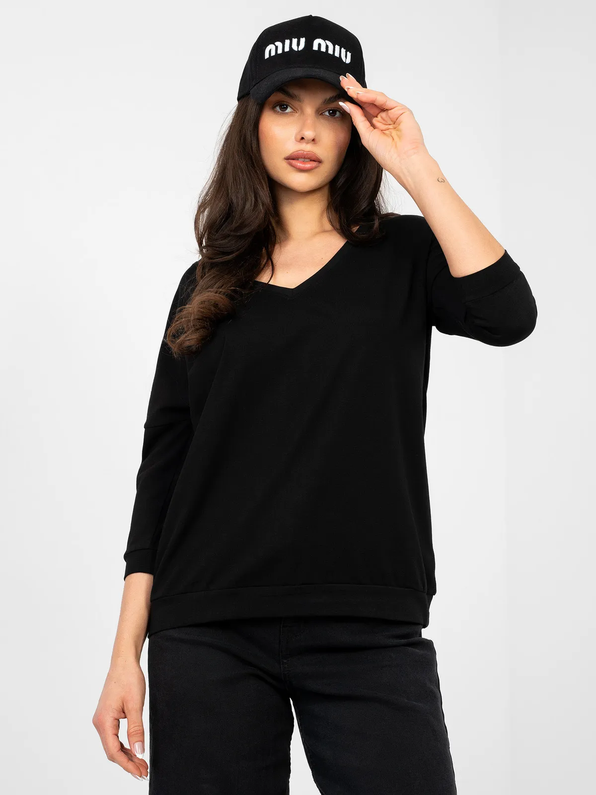 Casualowa bluzka z głębokim wycięciem na plecach - zdjęcie 1