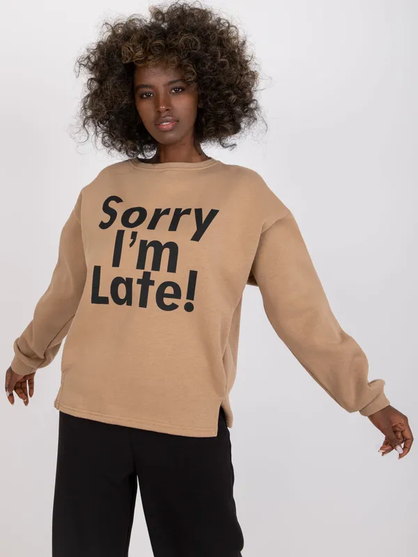 Bluza oversize z napisami w casualowym stylu - widok 2