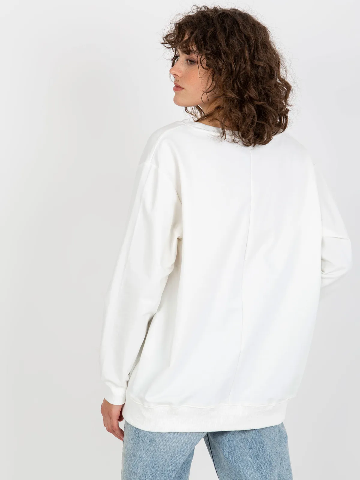 Szara bluza damska basic bez kaptura - zdjęcie 2