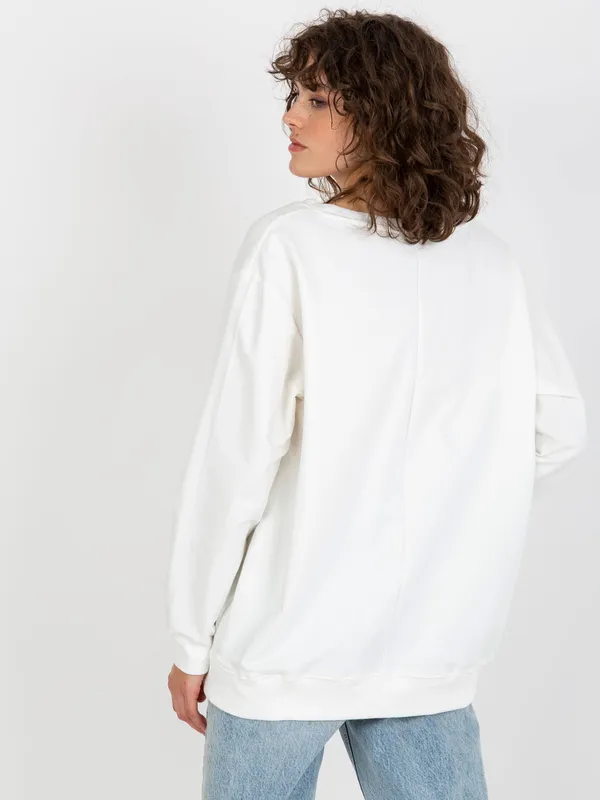 Szara bluza damska basic bez kaptura - widok 2