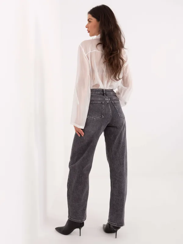Klasyczne jeansy o kroju wide leg - widok 2