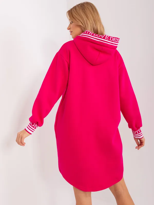 Ciemnozielona sukienka dresowa z kapturem