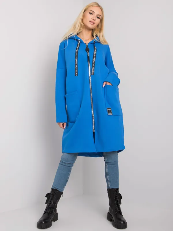 Ciemnoniebieska bluza damska rozpinana
