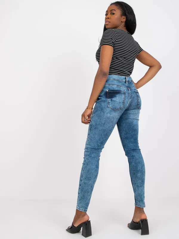 Dopasowane spodnie skinny o kroju regular waist - widok 2