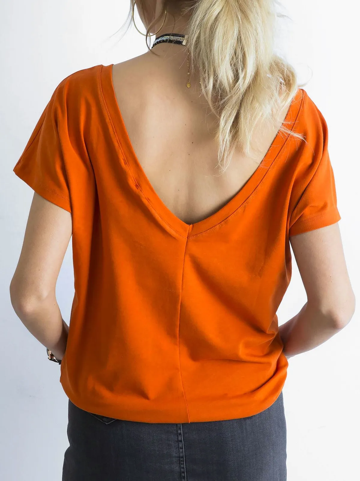 Ciemnopomarańczowy damski t-shirt Fire - zdjęcie 12