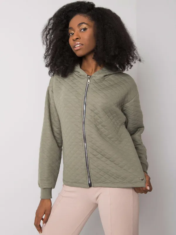 Pikowana bluza rozpinana z kapturem oversize - widok 2