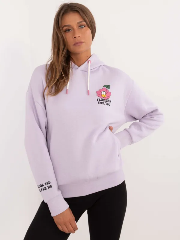 Casualowa bluza z kapturem i kwiatowym nadrukiem