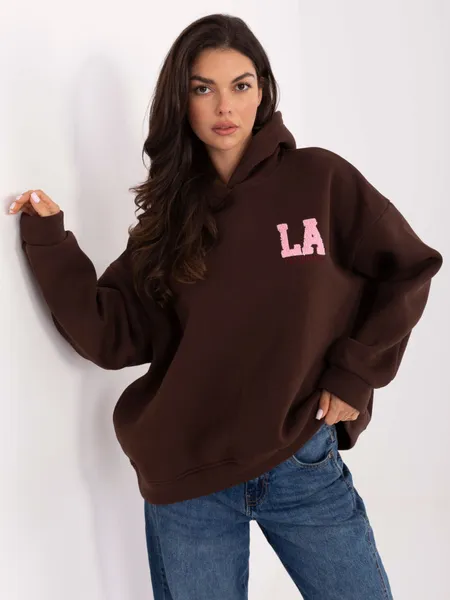 Bluza oversize z kapturem i wypukłym napisem