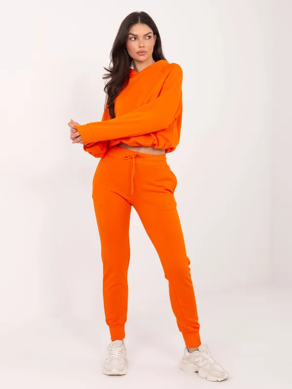 Casualowy komplet dresowy z krótką bluzą hoodie - widok 2