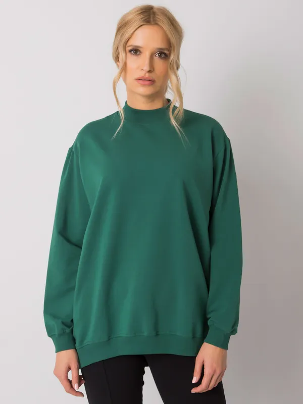 Ciemnozielona bawełniana bluza basic