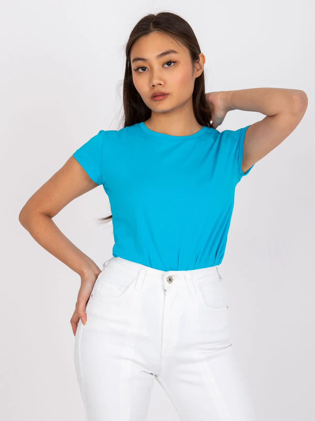 Niebieski t-shirt Peachy - zdjęcie 5