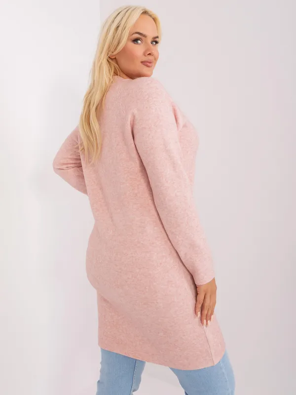 Kobaltowy damski sweter rozpinany plus size