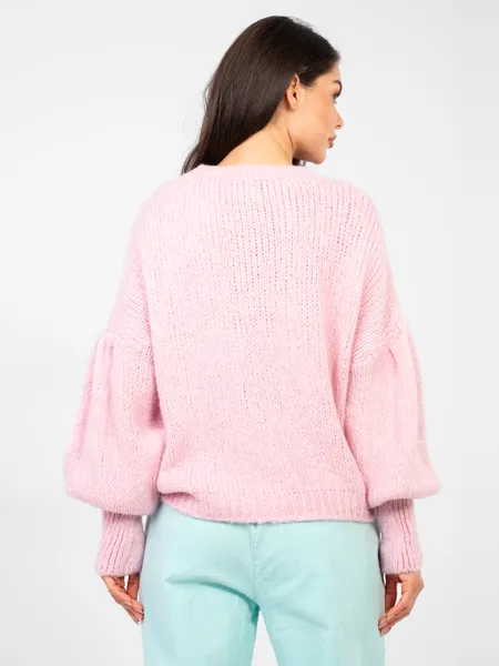 Oversize sweter z bufiastymi rękawami w stylu casual