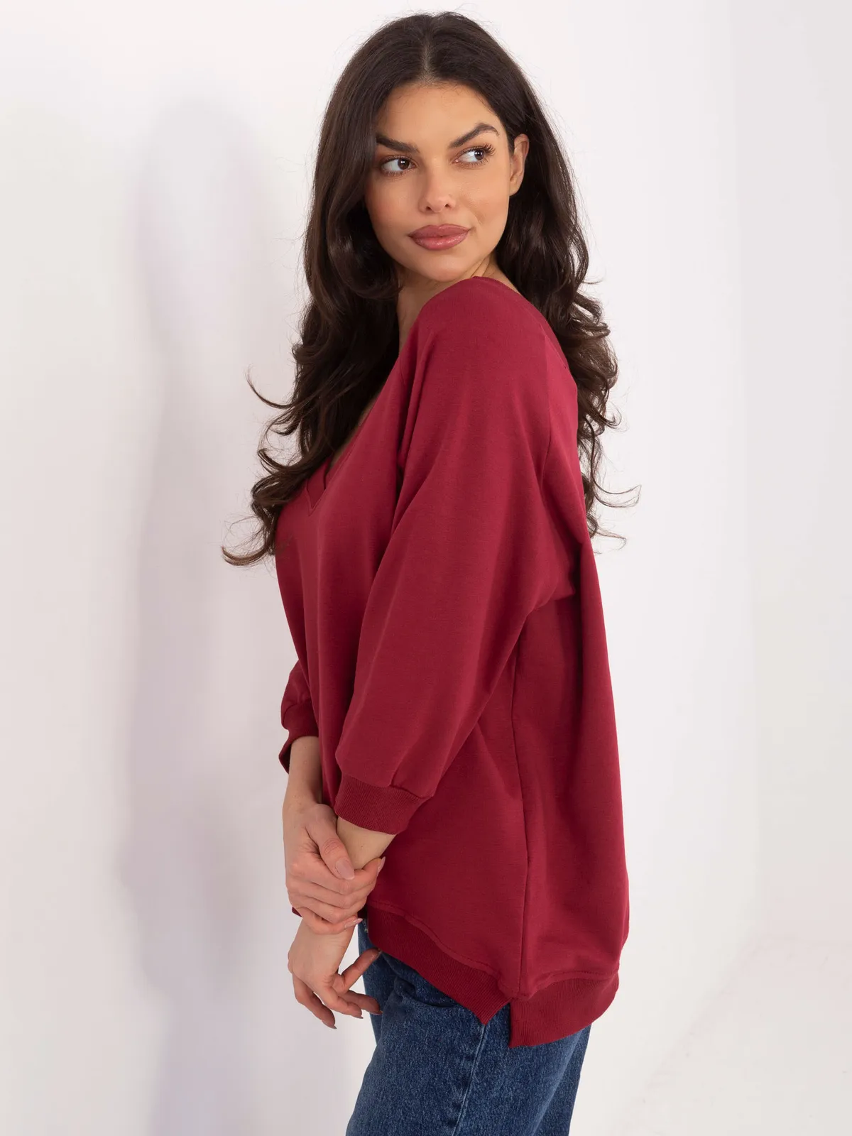 RUE PARIS Czarna bluza oversize - zdjęcie 5