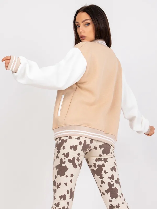 Krótka bluza baseballowa z naszywką w stylu retro - widok 2