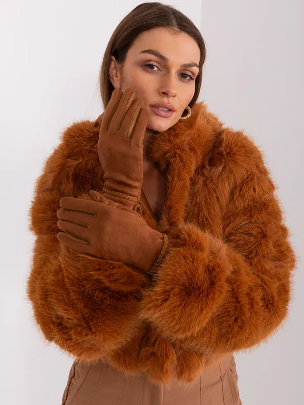 Zielone eleganckie rękawiczki damskie