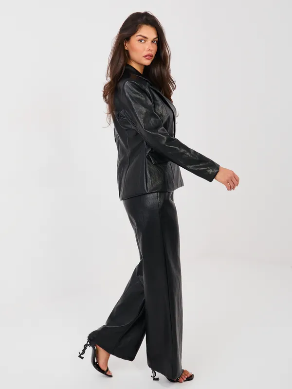 Eleganckie spodnie wizytowe o kroju wide leg - widok 2