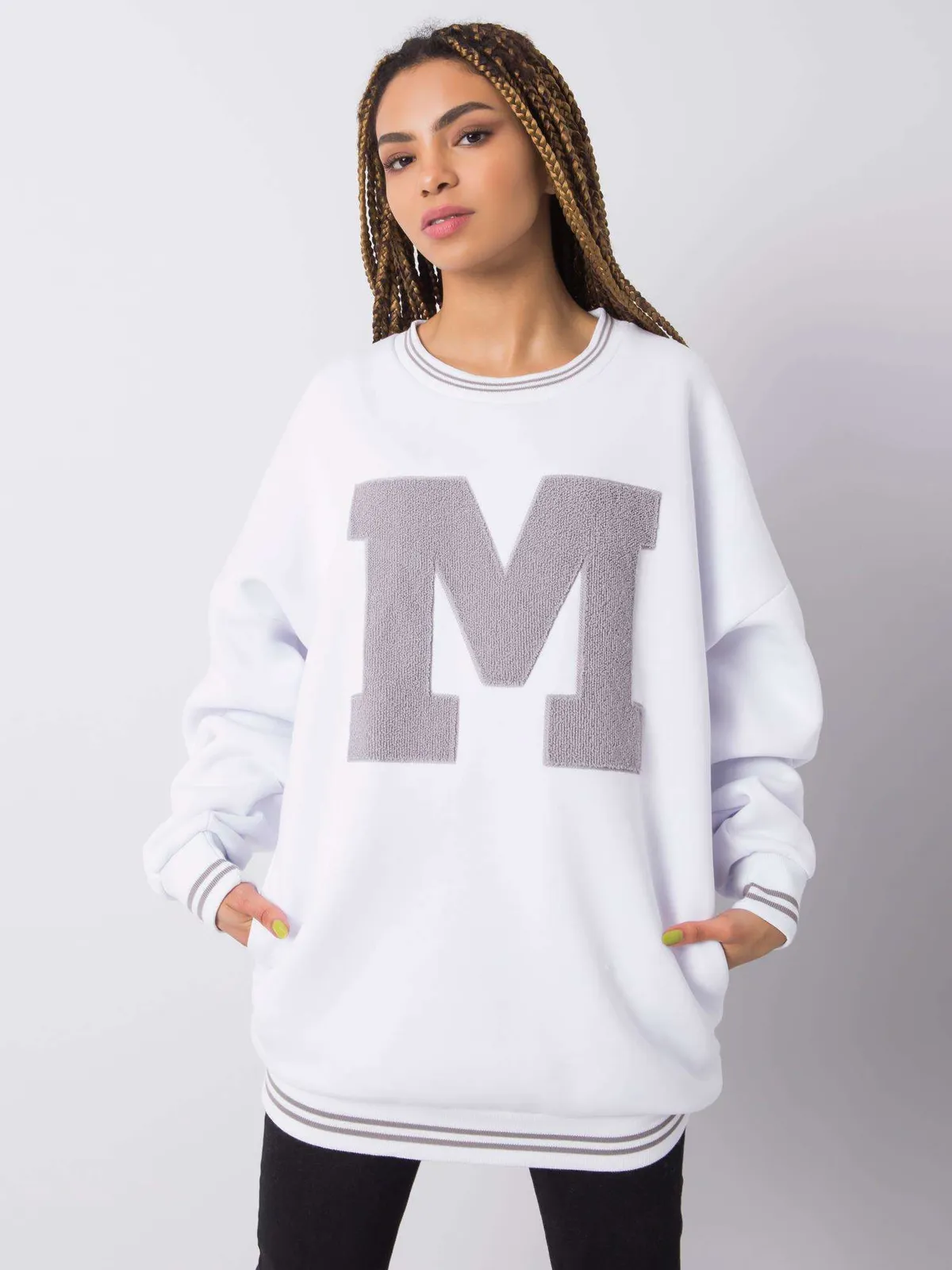 RUE PARIS Biała bluza oversize - zdjęcie 2