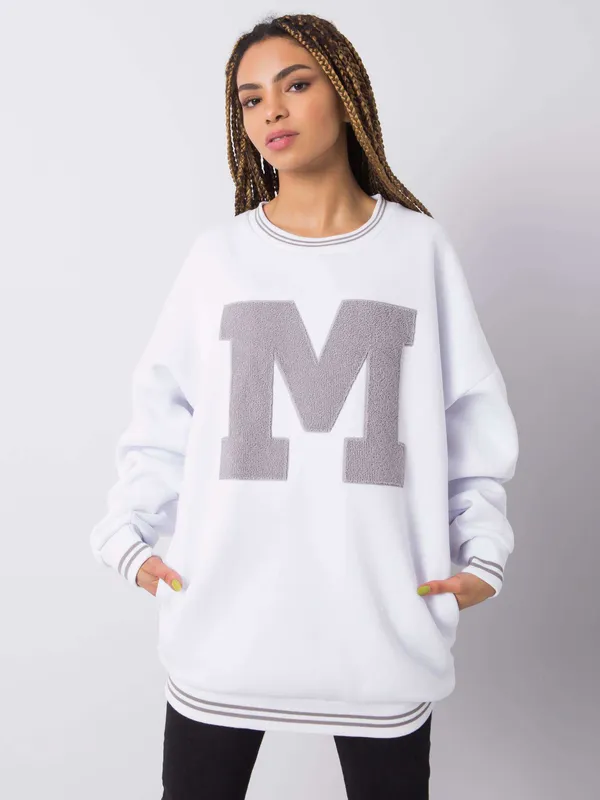 RUE PARIS Biała bluza oversize - widok 2