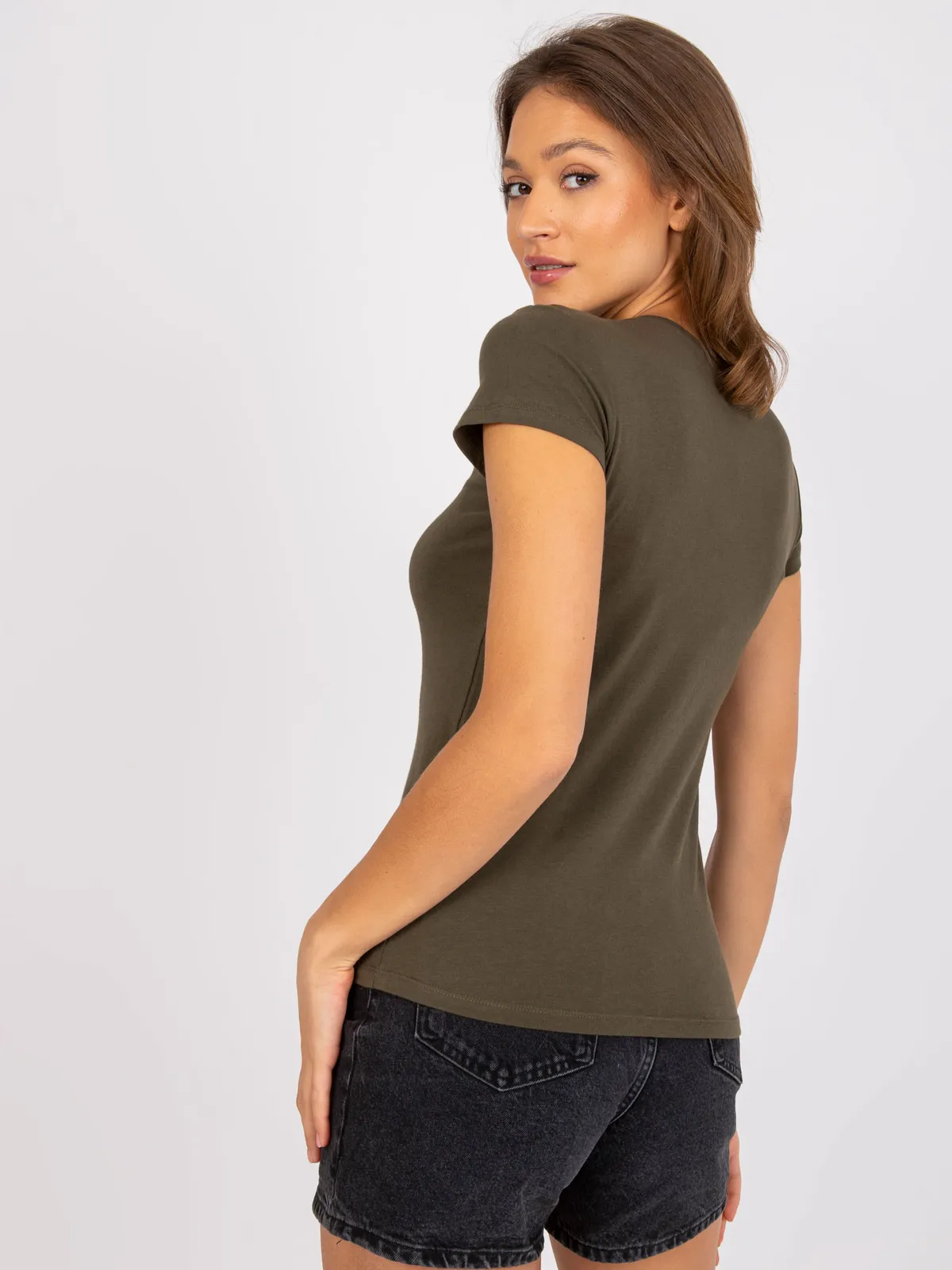 Khaki t-shirt Peachy - zdjęcie 6