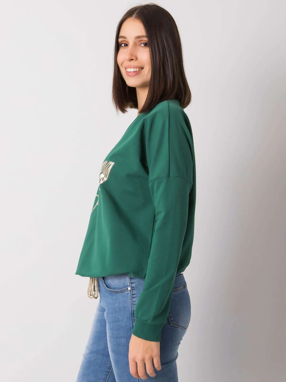 Casualowa bluza z dekoltem w serek - zdjęcie 1