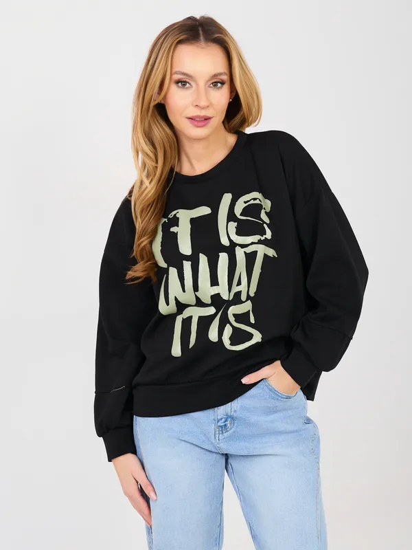 Bluza oversize z napisem w stylu casual