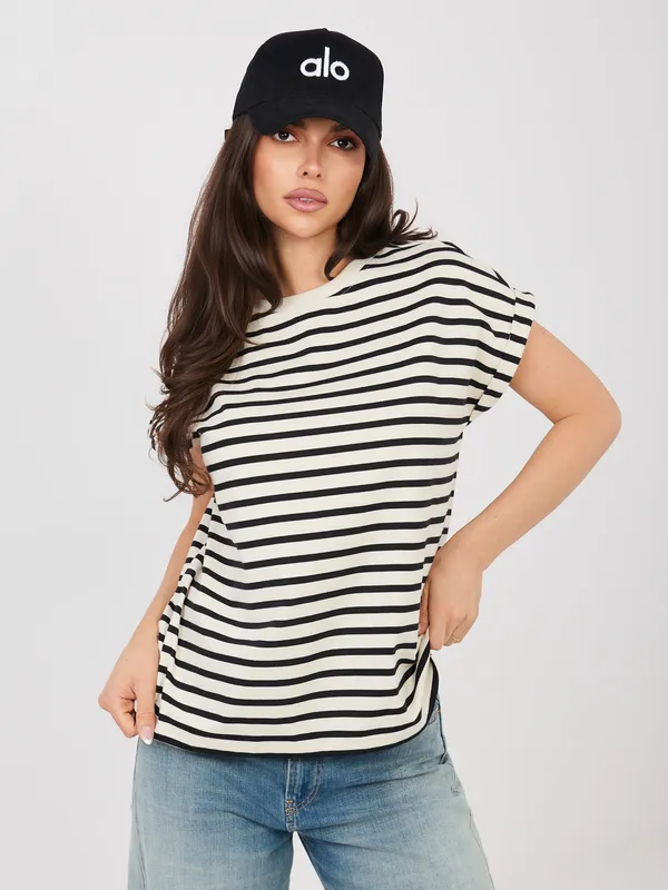 Klasyczny t-shirt w paski o kroju oversize