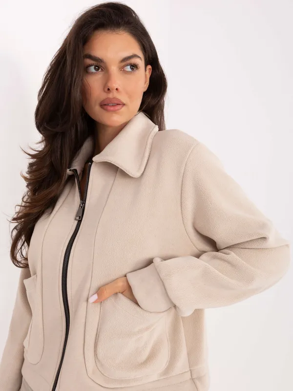 Rozpinana bluza o kroju oversize z kołnierzem - widok 2