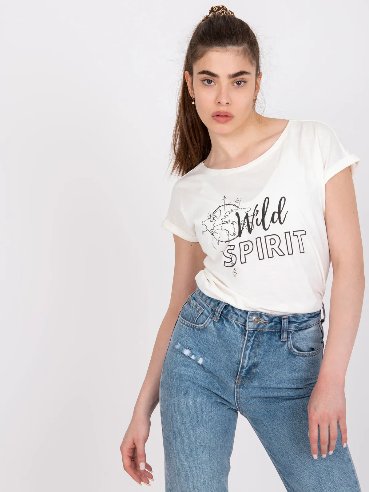 T-shirt z nadrukiem o swobodnym kroju casual - zdjęcie 1